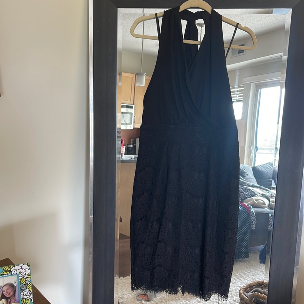 Alexia Admor Black Lace halter dress